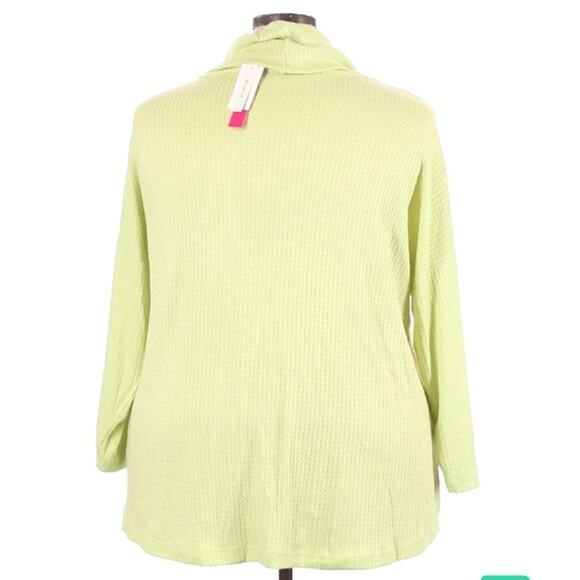 NEW CATHERINE MALANDRINO Sweater Waffle Knit Cowl Neck Top Womens Sz 2X - Picture 2 of 7